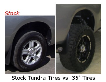 Stock Tundra tire compared to 35