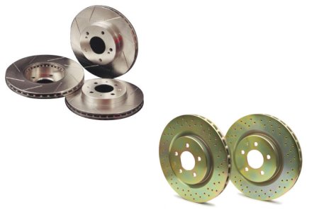 Slotted cross-drilled rotors for trucks