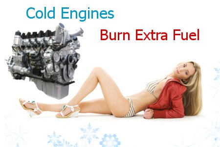Shelly says cold engines burn extra fuel.