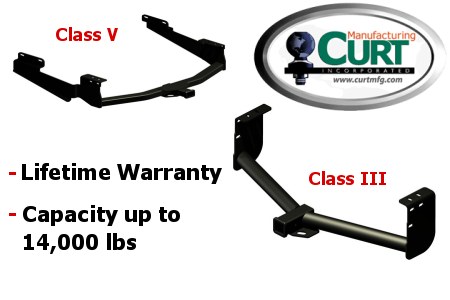 Class III and Class V trailer hitches from Curt Manufacturing.