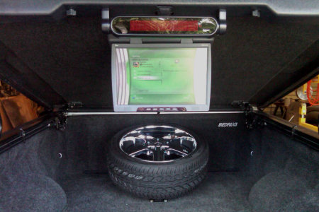 Even the truck bed has a screen.