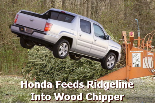 Honda Ridgeline wood chipper