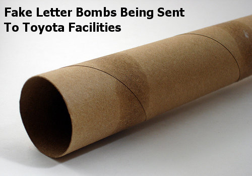 Fake Toyota cardboard tube letter bomb