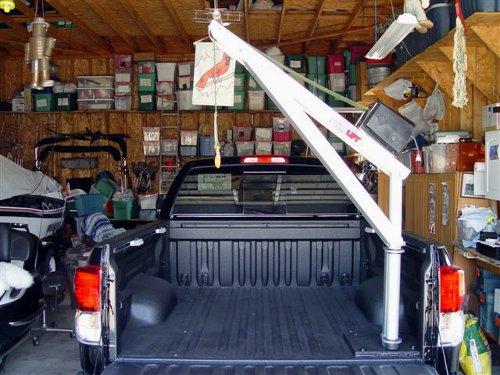 removing truck bed with engine hoist