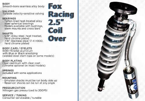 Fox Racing 2.5" Lift Coil Over Shock