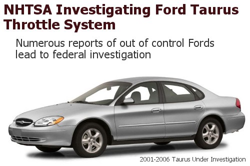 NHTSA Ford Taurus Throttle Cable Investigation