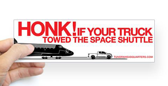 Tundra Towing Shuttle Bumper Sticker 