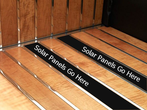 Solar panels in truck bed