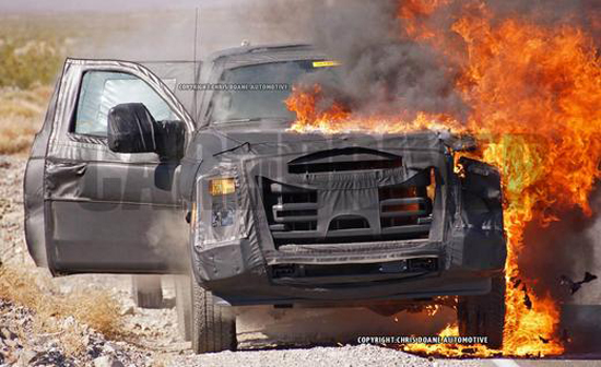Ford F-Series Prototype Reduced to Ashes